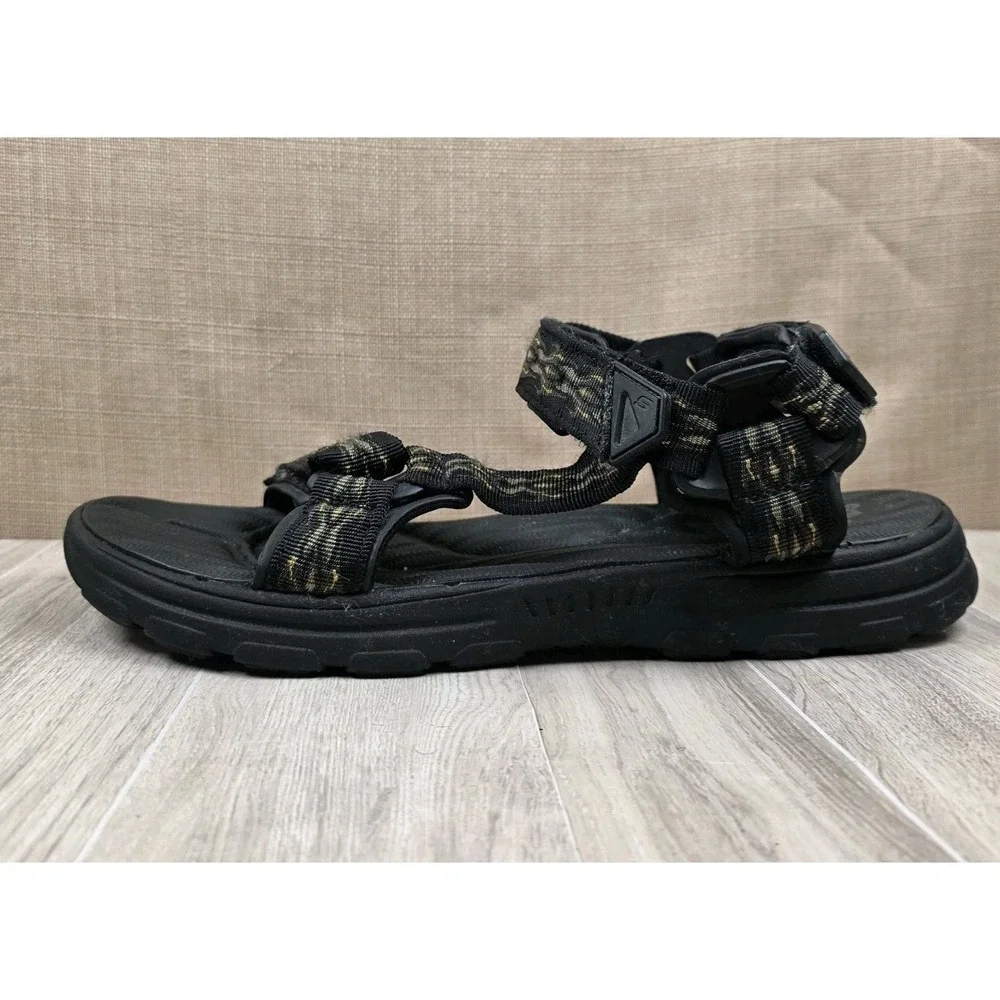 Skechers Relaxed Fit Memory Foam Bravelen Drito Mens 10 Black Geometric Sandals
